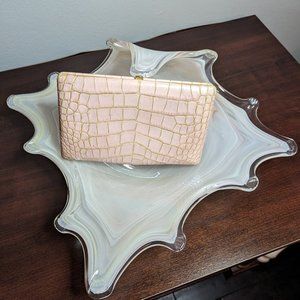 Abas vintage pink leather croc clutch